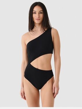 NWT Tory Burch One Shoulder Cut Out One Piece Swimsuit